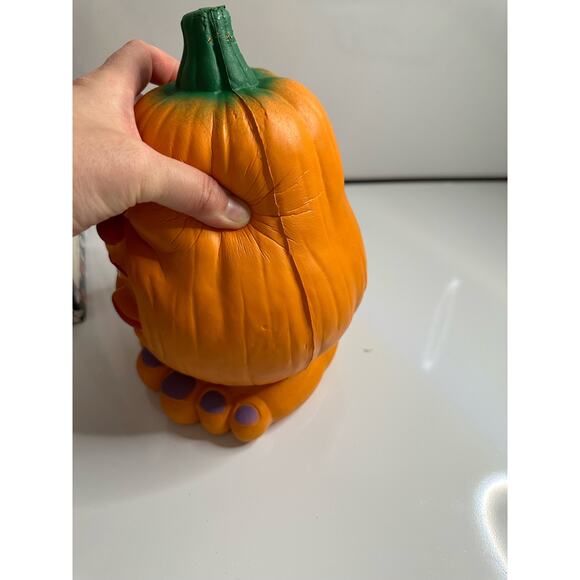 2 new vintage Halloween grumpy pumpkin displays. UNTESTED! Orange decoration - Picture 8 of 16